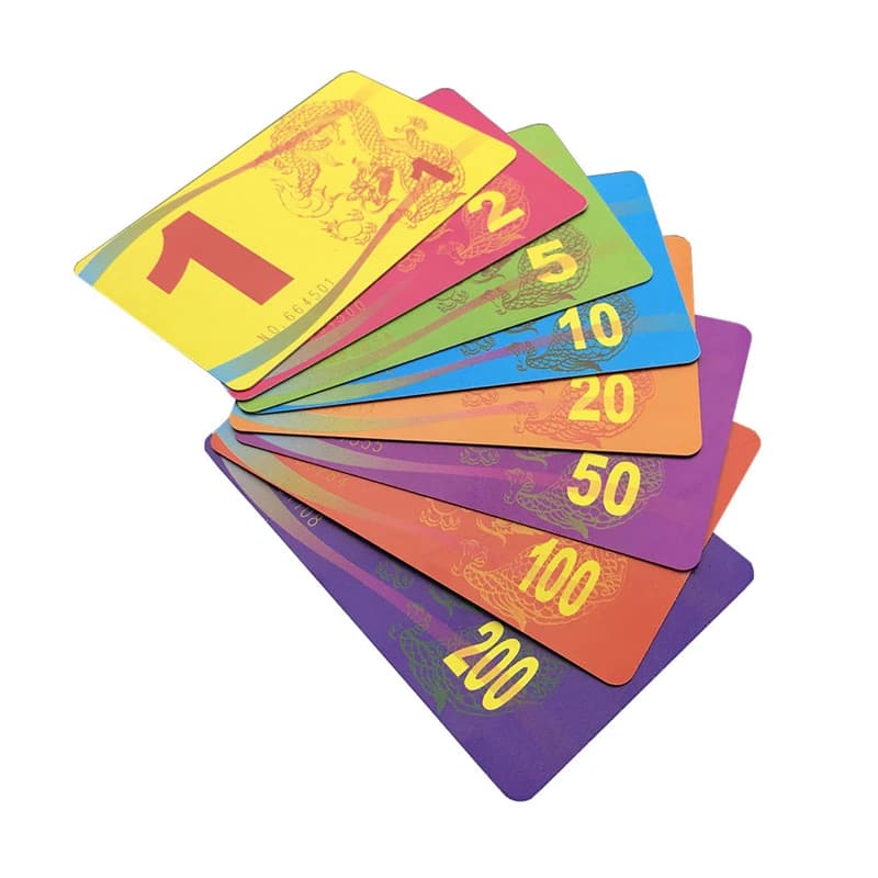 20 pezzi 85 * 55mm PVC Mahjong Chip Moneta di plastica Chip quadrati Conteggio carta con valore per giochi da tavolo