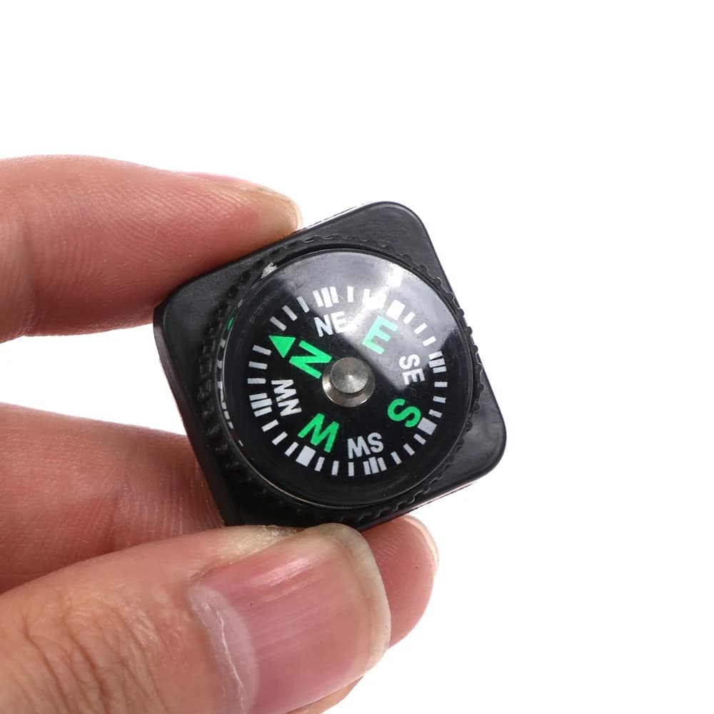 2pcs Belt Buckle Mini Compass Portable Button Compass for Survival Watch Band Paracord Bracelet Pack Emergency Navigation Tool