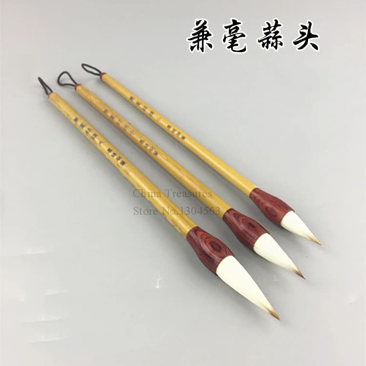 3pcs/lot,Chinese Calligraphy Brush Pen Set Ji Ju Suan Tou Mao Bi Li Shu Xiao Kai Cao Shu