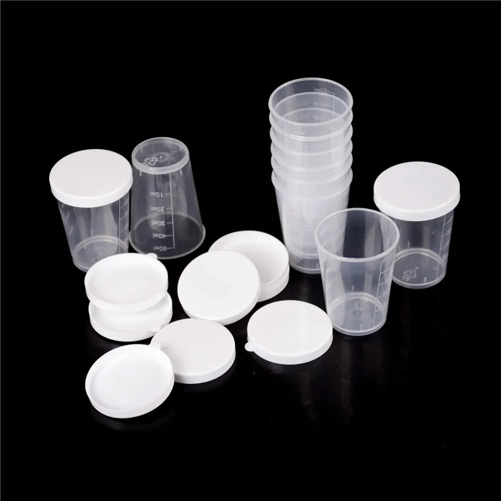 10 Pz/lotto 20mml/30 Ml/50 Ml Trasparente Pp Liquido Tazze di Misurazione di Plastica Graduaeted Test di Laboratorio Contenitore Trasparente vasca