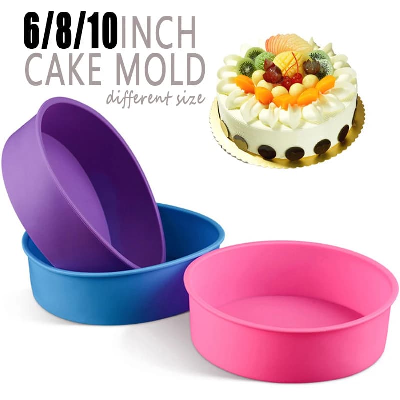 3pc Stampi di Forma Rotonda Stampo In Silicone Torta Mousse per Gelati Cioccolatini Pasticceria Arte Pan Bakeware Torta Strumenti 6/8/9''