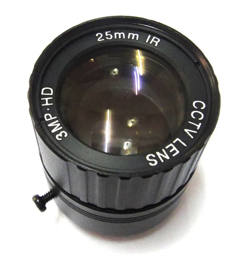 Obiettivo CCTV 1/3" 3MP 25mm vista 70m 11 gradi F1.4 IR Attacco CS con iride fissa per telecamera CCD di sicurezza