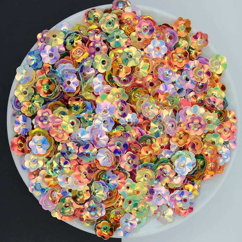100g/lot4/6/8/10mm Plum Blossom Cup Loose paillettes Paillette cucito, artigianato di nozze, bambini accessori per indumenti fai da te