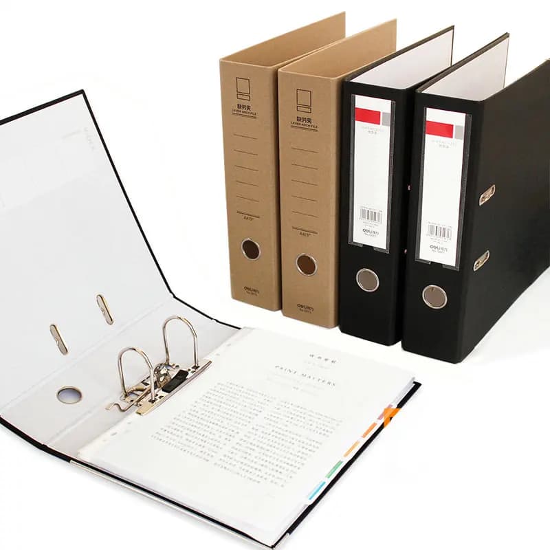 Deli Raccoglitore ad anelli grande Cartella di file A4 Carta Kraft Archivador Anillas Cartella A4 per documenti Organizzatore Cartella raccoglitore ad anelli grande A4