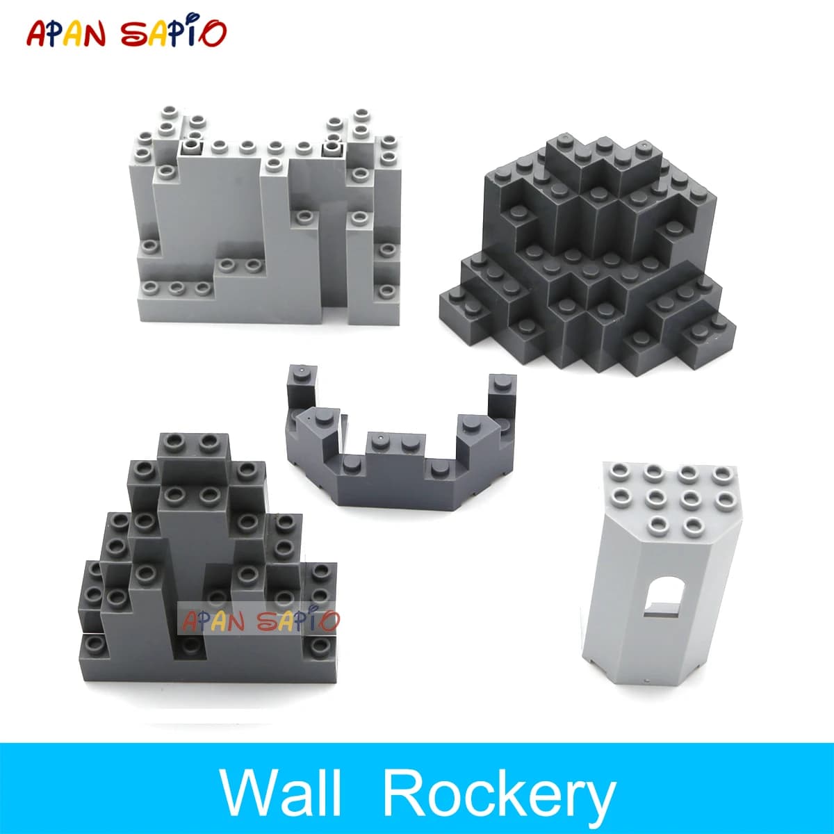 Blocchi di costruzione Rockery Mound Rock per giocattoli da giardino castello per bambini dimensioni compatibili con 6066 6082 6083 23996
