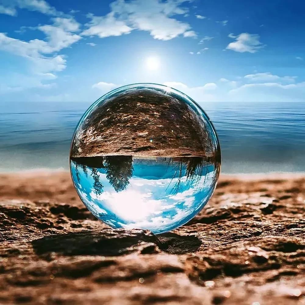 Supporto per sfera in vetro di cristallo con lente trasparente, sfera di lente da 30-80 mm per decorazione fotografica con sfera, decorazioni per la casa, palline decorative