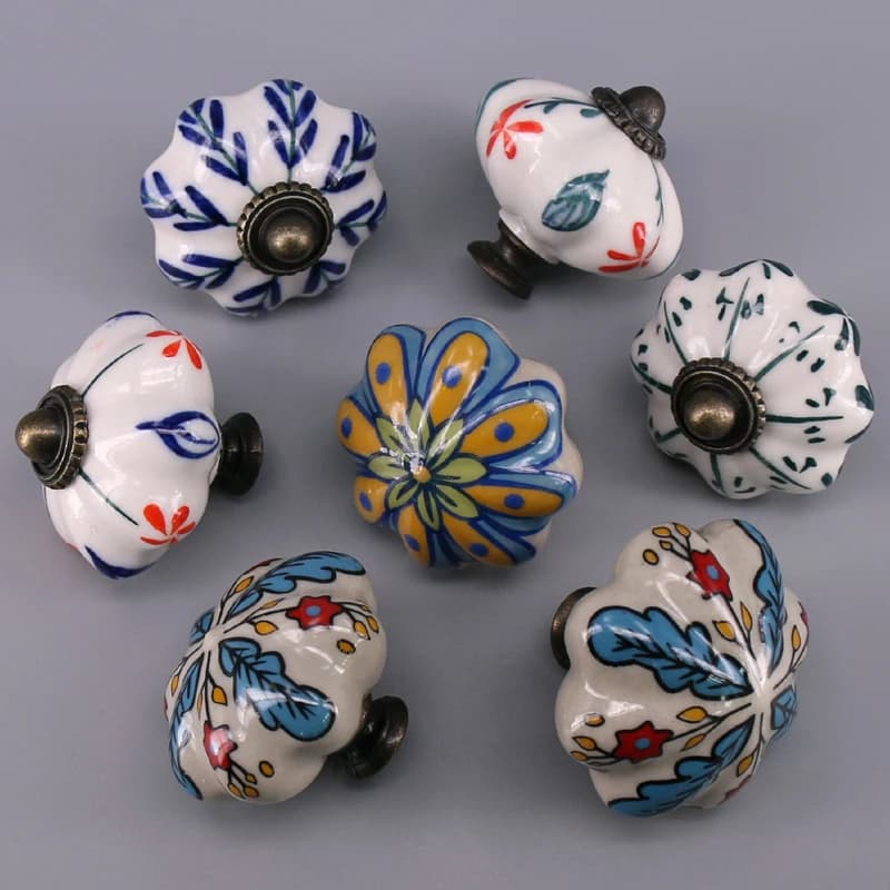 1x Maniglia per cassetto per cameretta bambini, pomello colorato a forma di zucca, maniglia per cassettiera, pomello in ceramica per mobile da cucina, ferramenta per mobili