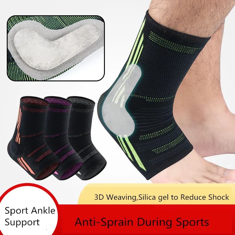 1pc di Sport di Compressione Ankle Brace Con Silicone Imbottito Proteggere Tallone Della Caviglia Del Manicotto di Sostegno Calcio Basket Protezione Della Caviglia