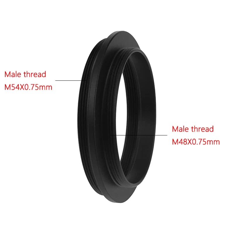 StarDikor M48M-M54M M48X0.75 Filettatura maschio a M54X0.75 Filettatura maschio Anello adattatore per telescopio Lega di alluminio