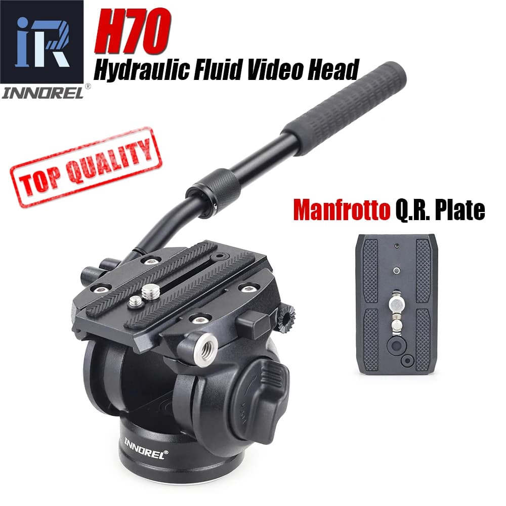 Testa per treppiede con fluido idraulico video panoramico INNOREL H70 per stabilizzatore cursore monopiede treppiede per fotocamera con piastra a sgancio rapido