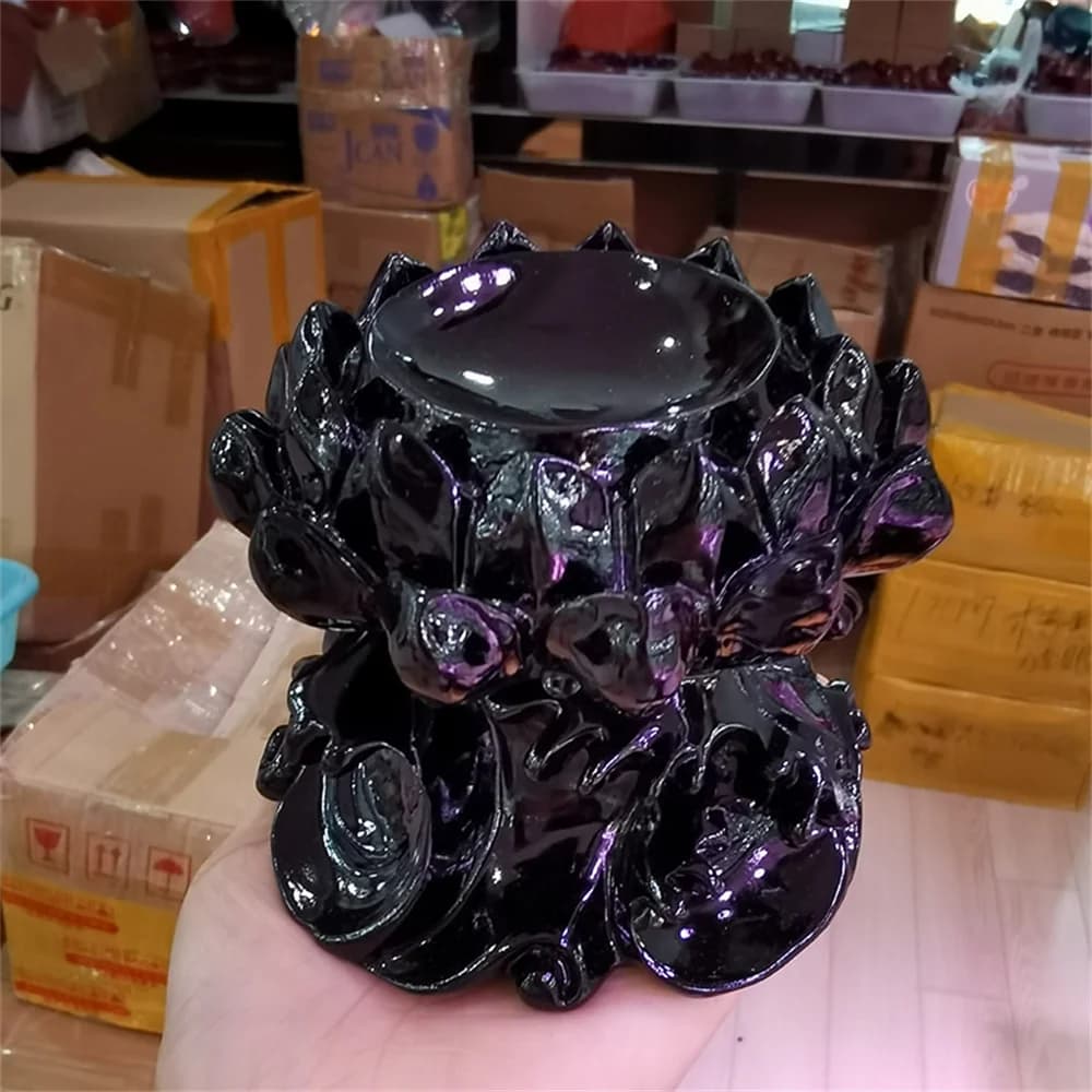 Ornamenti con base a sfera di cristallo in resina di loto Artigianato Porta sfera magica Splendidamente oggetti da collezione Decorazioni per la casa e l'ufficio