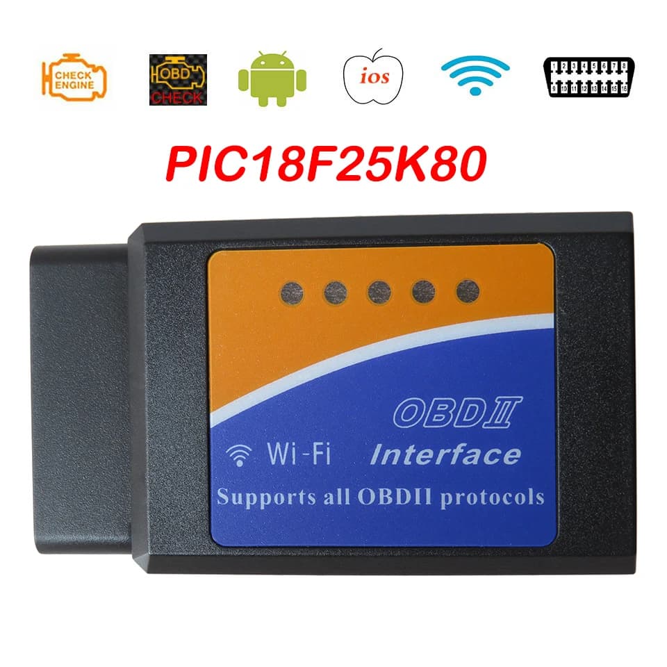 Scanner OBD2 WIFI V1.5 PIC18F25K80 ELM327 per iOS, lettore di codici auto Elm-327 Wi-Fi V 1.5, strumenti diagnostici auto Wi-Fi ELM 327 OBD 2