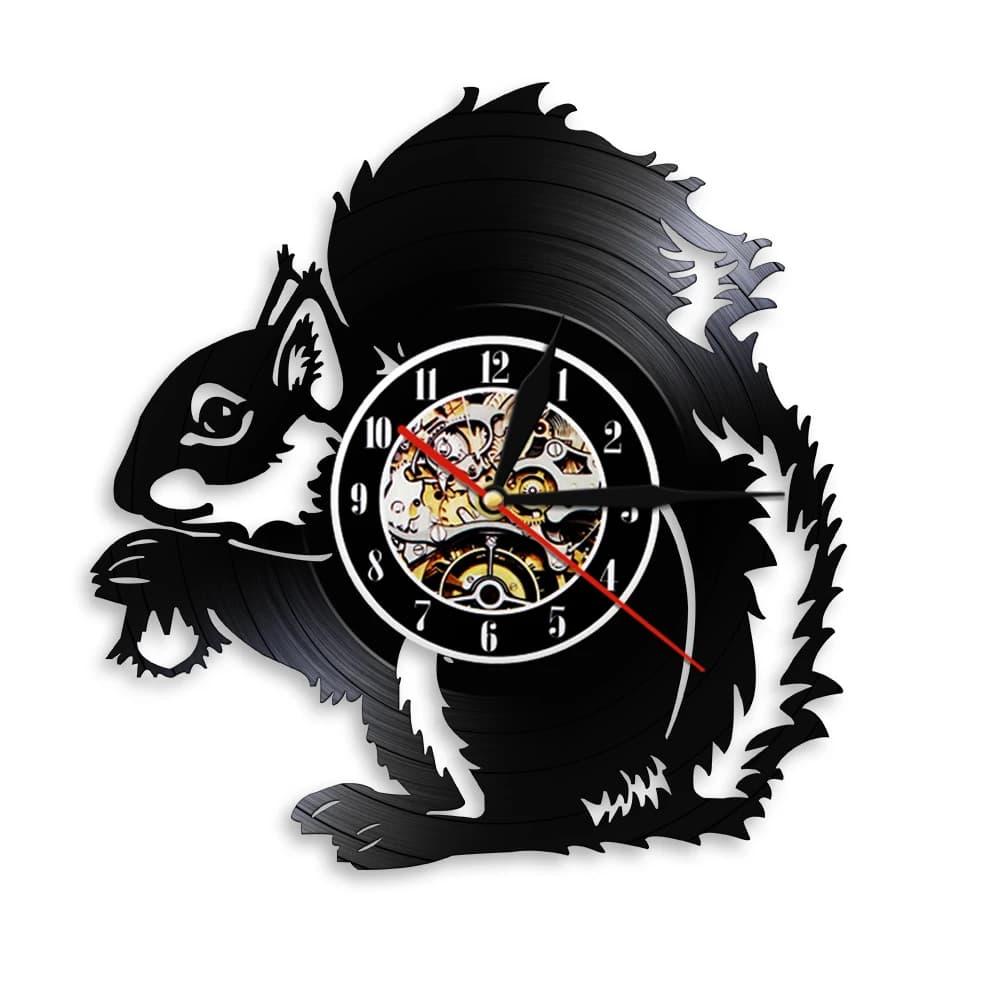 Silent wall clock with monkey, no ticking, for children's room, living room, artistic crafts, forest animals, vinyl wall clock