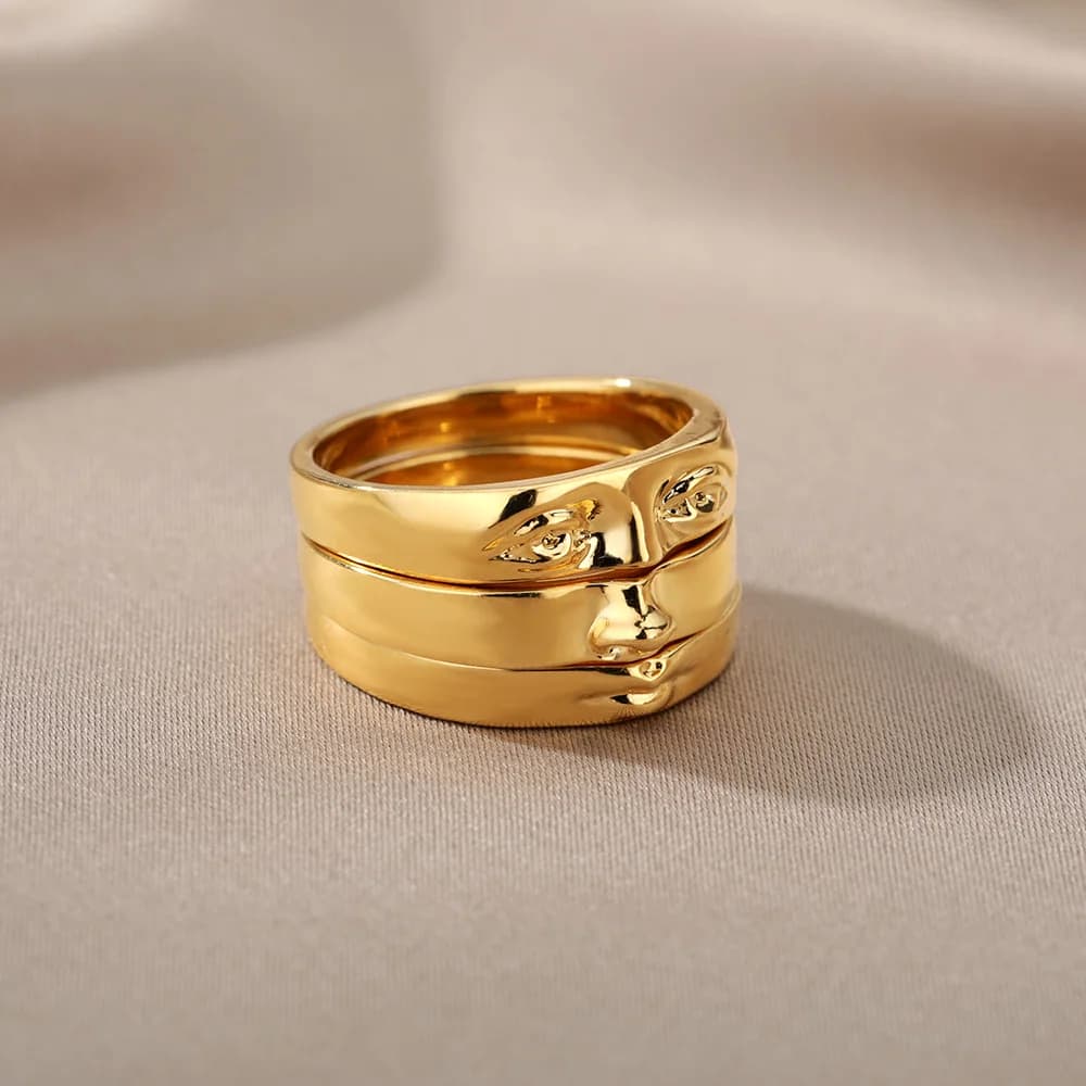 3 pz/set anelli ritratto per le donne 2022 Trend anello in acciaio inossidabile coppia di sposi gioielli estetici anillos