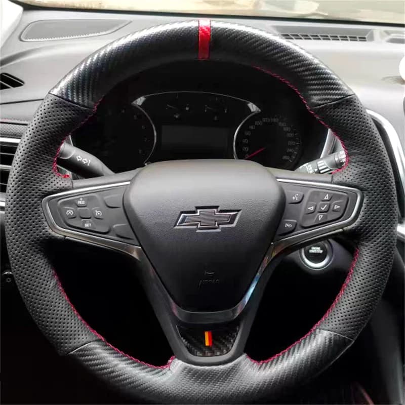 Per Chevrolet CRUZE sail 3 MALIBU XL Cavalier Equinox fai da te in pelle personalizzata in fibra di carbonio coprivolante per auto ricambi auto