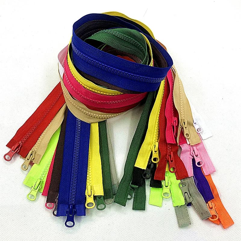 1 pz doppie cerniere, 5 #80cm, 90cm, 100cm doppie cerniere in resina plastica, cursori colorati, borse per vestiti, materiali per cucire,