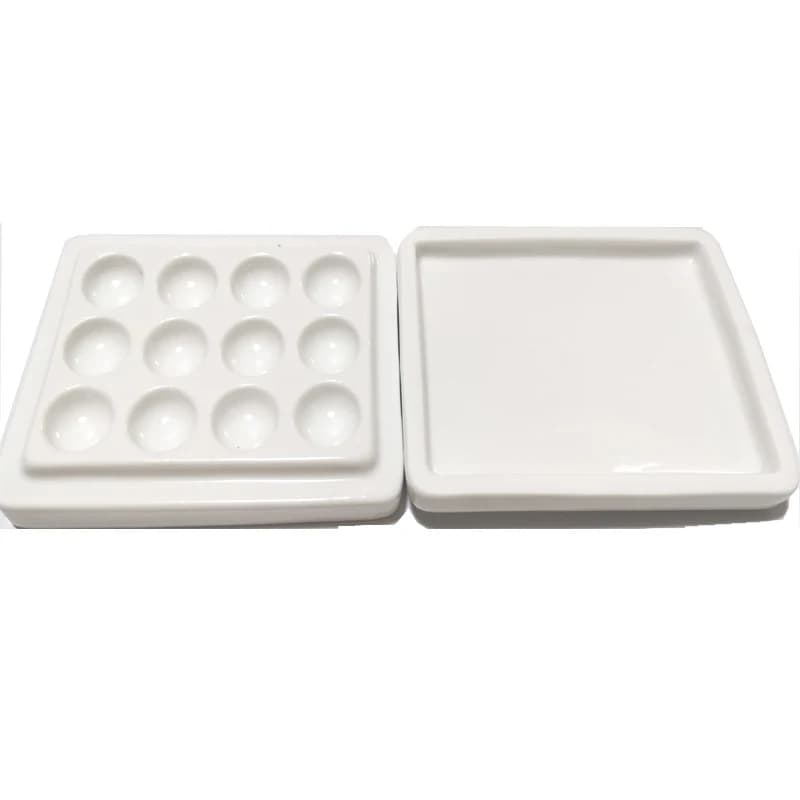 1 pcs with lid dental lab equipment mixing china irrigation plate moisturizing ceramic palette at 12 Slots