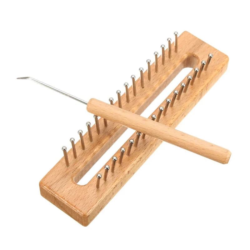 32 picchetti telaio per maglieria kit artigianale telaio per maglieria in legno set di ganci kit di strumenti artigianali fai da te per cappelli sciarpe giocattoli ago artigianale