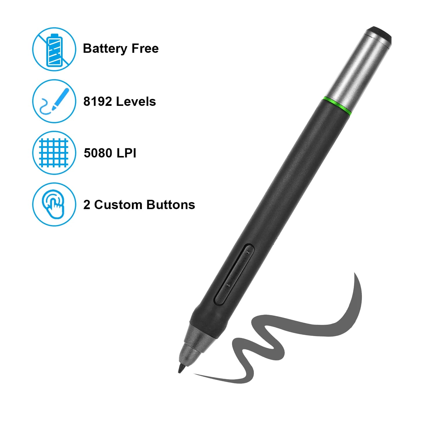 Penna digitale BOSTO Penna stilo senza batteria a pressione da 8192 livelli per BOSTO BT-16HDT/BT-16HDK/BT-16HD/BT-22U MINI/BT-22UX