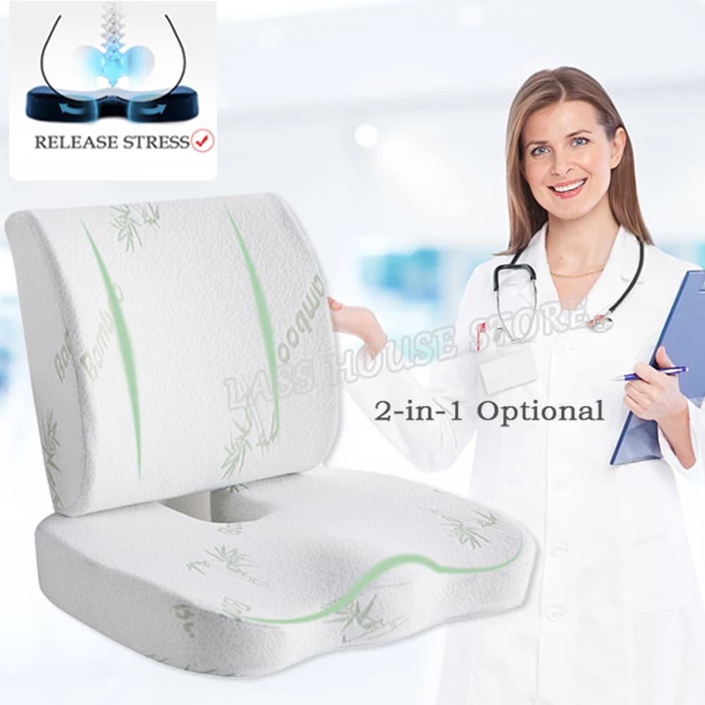Cuscino di seduta per emorroidi ortopediche cuscino di memoria in Memory Foam cuscino di rimbalzo per auto sedia da ufficio supporto lombare sollievo dal dolore cuscino traspirante