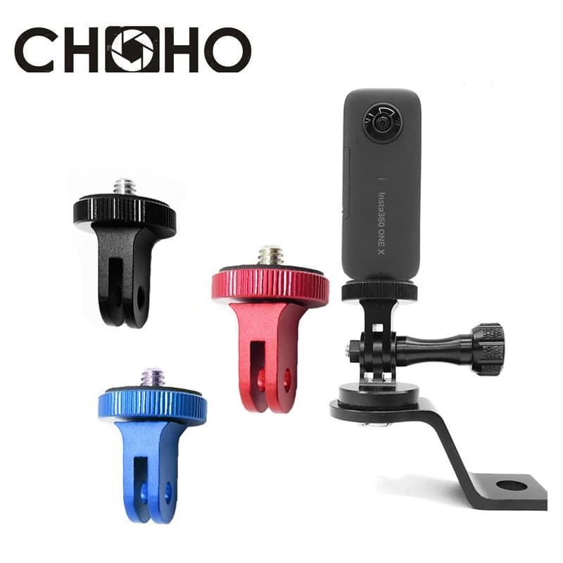 Per Gopro 9 10 11 Accessori Adattatore in metallo 1/4 "Treppiede in alluminio Supporto a vite in lega Blu Rosso per Go Pro Hero DJI OSMO Action
