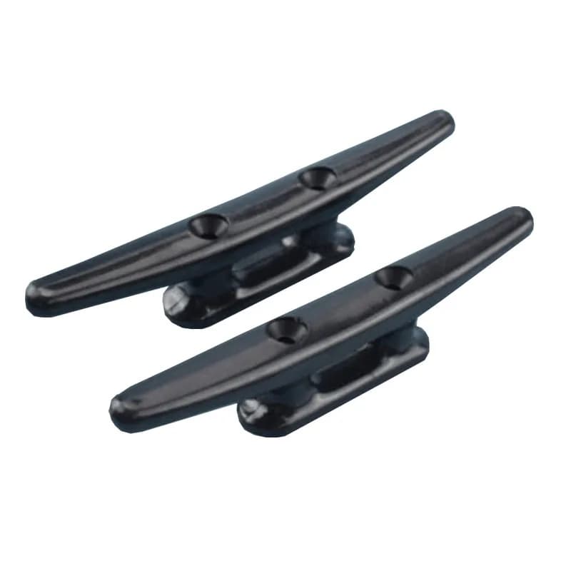 2PCS Marine Black Nylon Deck Cleat 10in for Rope Kayak Mooring Canoe Maritime Decor Tie Down Cleat Accessories