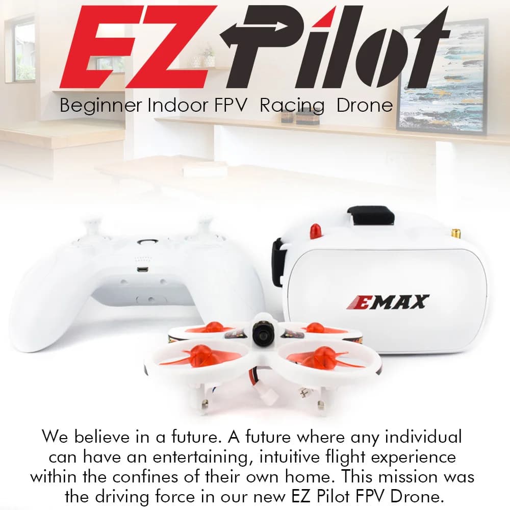 EMAX EZ Pilot 82MM Mini 5.8G Drone da corsa FPV per interni con occhiali per fotocamera Occhiali RC Drone 2 ~ 3S Versione RTF per principianti