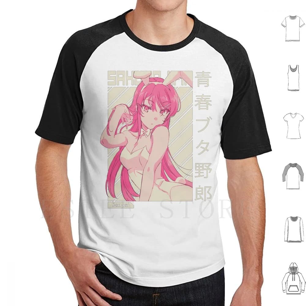 Mai Sakurajima [ Aobuta ] T Shirt Men Cotton 6xl Mai Sakurajima Azusagawa Sakuta Rascal Does Not Dream Bunny Girls Senpai