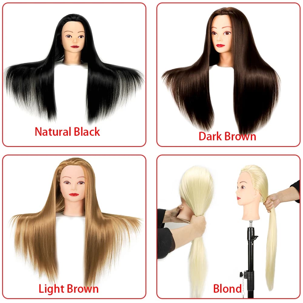 High Temperature Fiber Blonde Hair Mannequin Head Without Tripod Training Head For Braid Hairdressing Manikin Head With Gift