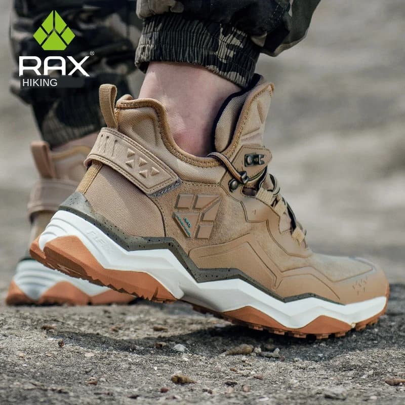 RAX cowhide Men's Waterproof Hiking shoes Trekking women Mountaineer Shoes walk for Winter sneakers Warming of hunting boots