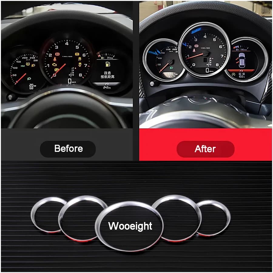 Wooeight Frame Cover Dashboard Interior Car 3D Wall decal for Flyer Porsche Cayenne 958 Panamera 718 Cayman Macan