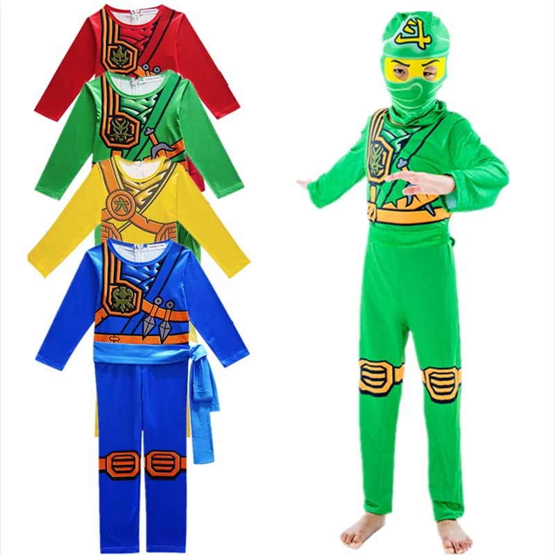 Costume cosplay Leg Ninja Set 3 tute Costume da festa di Halloween e Natale Costume da strada Ninja