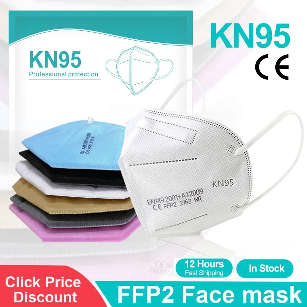 Mascarillas CE FFP2 KN95 Maschera antipolvere antiappannamento Maschere per il viso traspiranti Maschere per la bocca con filtrazione Maschera per copertura a muffola per bocca a 5 strati