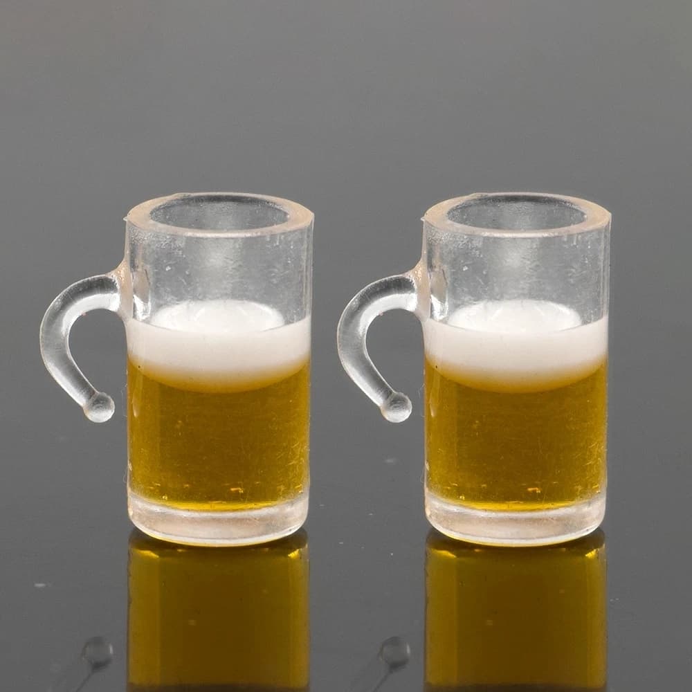 2 pezzi 1/12 accessori per case delle bambole in miniatura Mini boccale di birra modello di bevanda di simulazione per la decorazione domestica della bambola ob11