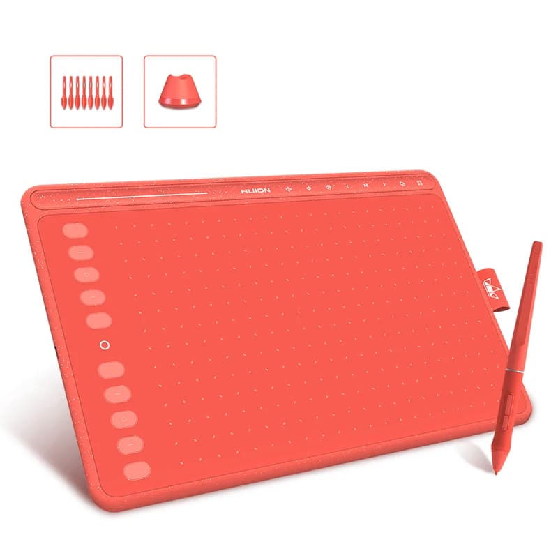 HUION HS611 tavoletta grafica penna tavolette da disegno digitali 3 tasti multimediali a colori barra multimediale stilo senza batteria con funzione di inclinazione