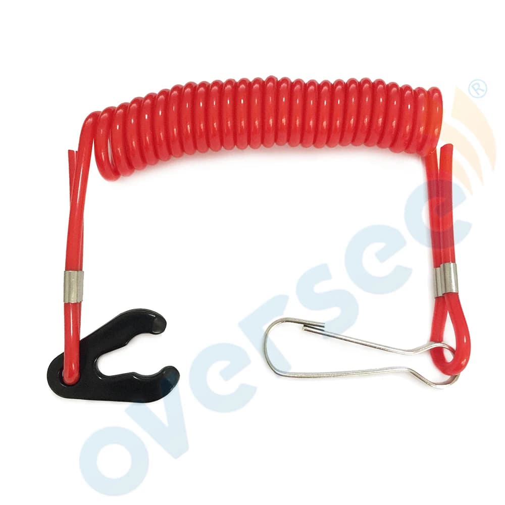 Boat Motor Kill Stop Switch Key Rope Safety Lanyard Tether Waterproof Design for Yamaha Outboard
