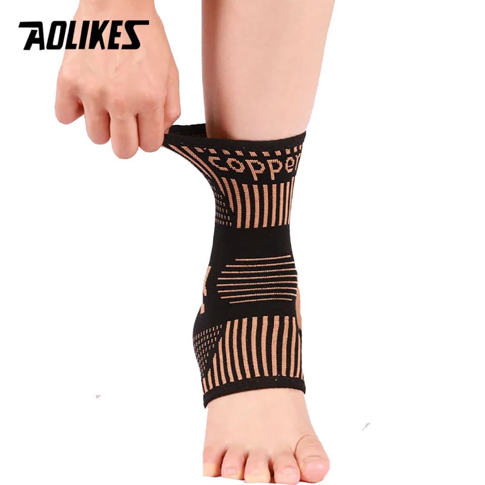 AOLIKES 1 pz rame cavigliera caviglia compressione manica supporto caviglia supporto piede per caviglia sfalsata, gonfiore, corsa, Sport
