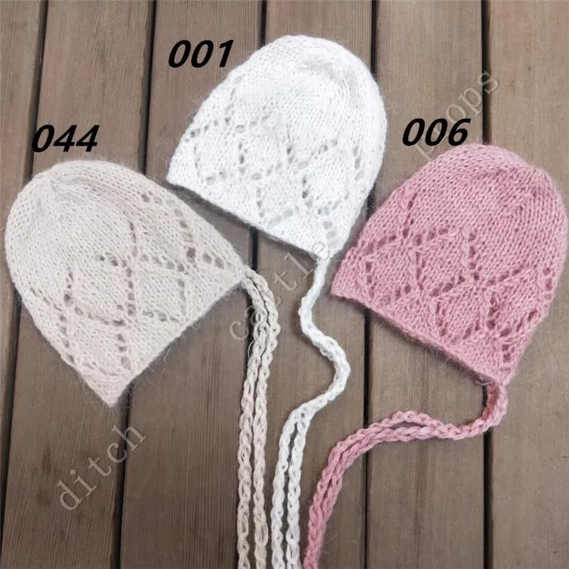 Puntelli per la fotografia del cappello neonato, berretto in visone con diamante sfocato per bambini