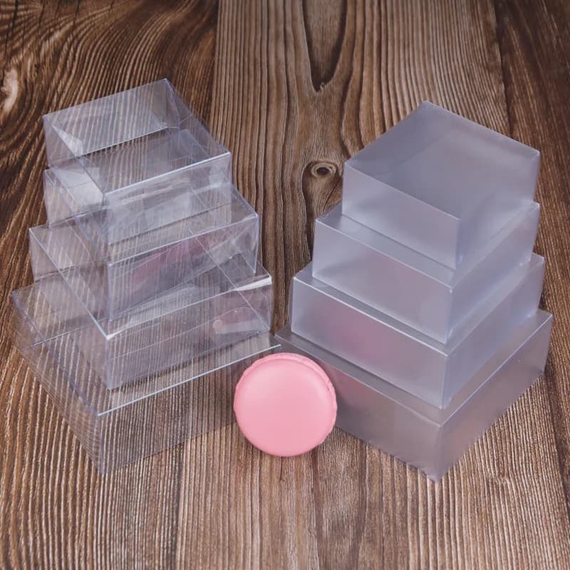 300 pz/lotto scatola di plastica per matrimonio trasparente smerigliato regalo artigianale scatola di esposizione piccolo supporto per imballaggio di gioielli scatola di plastica trasparente trasparente