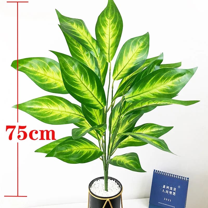 75cm 26 leaves large artificial tree plants Monstera tropical palm leaves fake plastic foliage plants for desk garden decorations