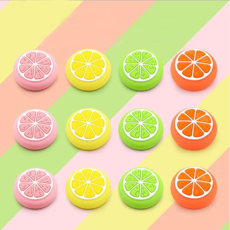 Silicone morbido limone frutta pollice stick grip cap joystick copertura per Nintendo Switch Oled/Lite Joy-Con controller levetta custodia