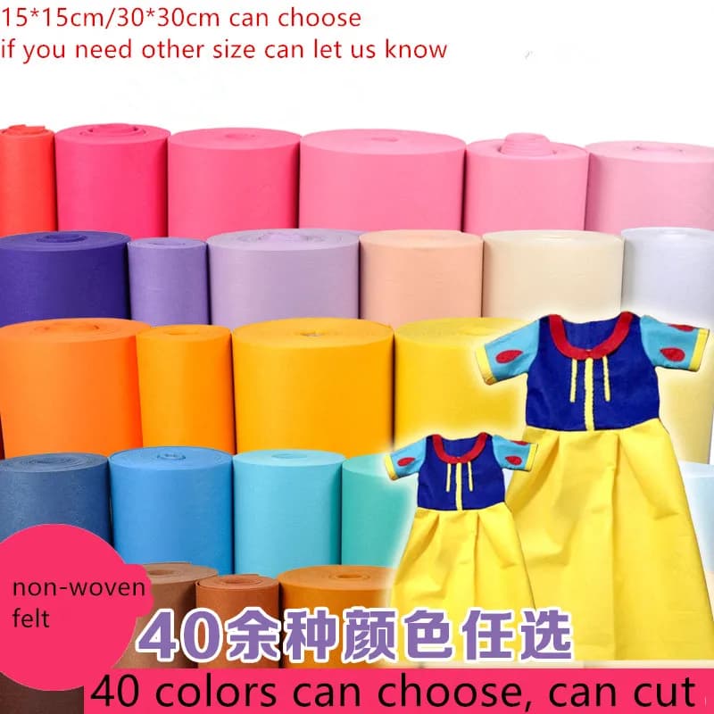 1mm 15*15/30*30cm Handmade Non Woven Felt Fabric Flowers Craft Colorful Toy Dolls Sewing Material Needle Punch Home Decoration