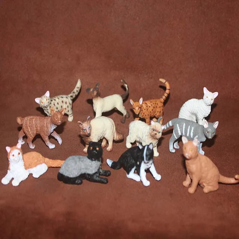 Simulazione Pet piccoli animali gatti modello carino Mini egiziano Mau turco Angora abissiniano miniature Action Figure figurine giocattoli
