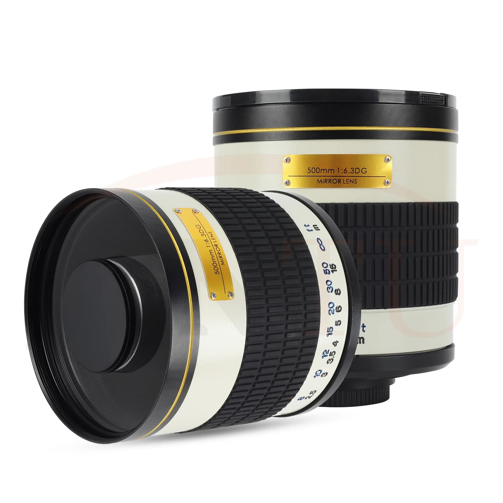 JINTU 500mm F/6.3 Manual Focus Mirrorless Telephoto Mirror Lens + T2 Adapter for Canon EOS EF EF-S Mount DSLR Camera White