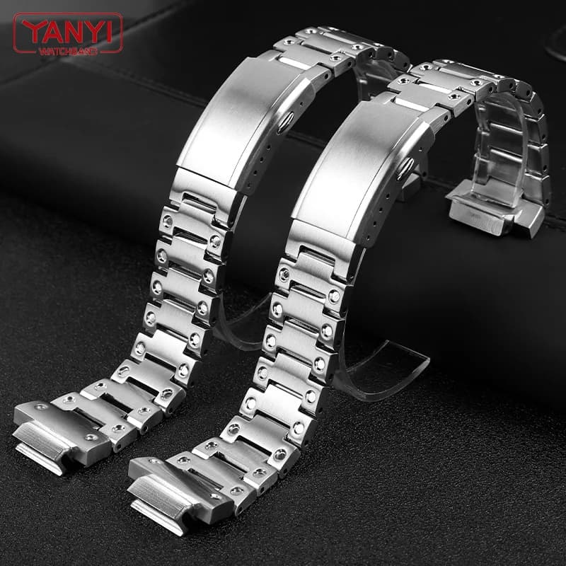 Stainless Steel Watchband for Casio G-Shock GW-M5610 DW5600 GW-5000 GBM-2100 GA2100 GM5600 GM2100 Watch Band Solid Steel Strap