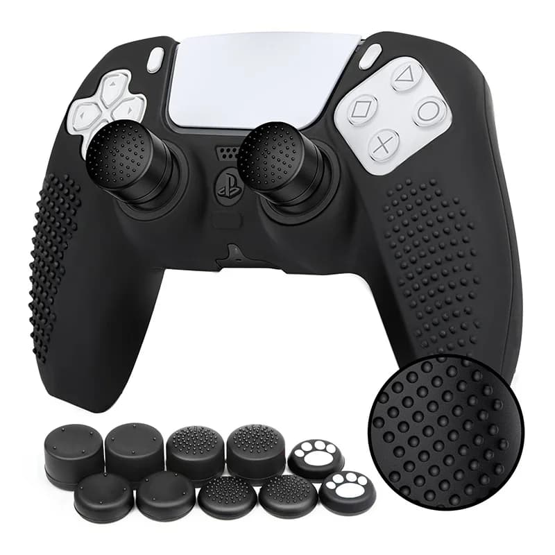 Custodia in Silicone antiscivolo per custodia per Controller PS5 per PlayStation 5 Skin Dualshock 5 accessori ps5 impugnature per il pollice cappucci per Joystick