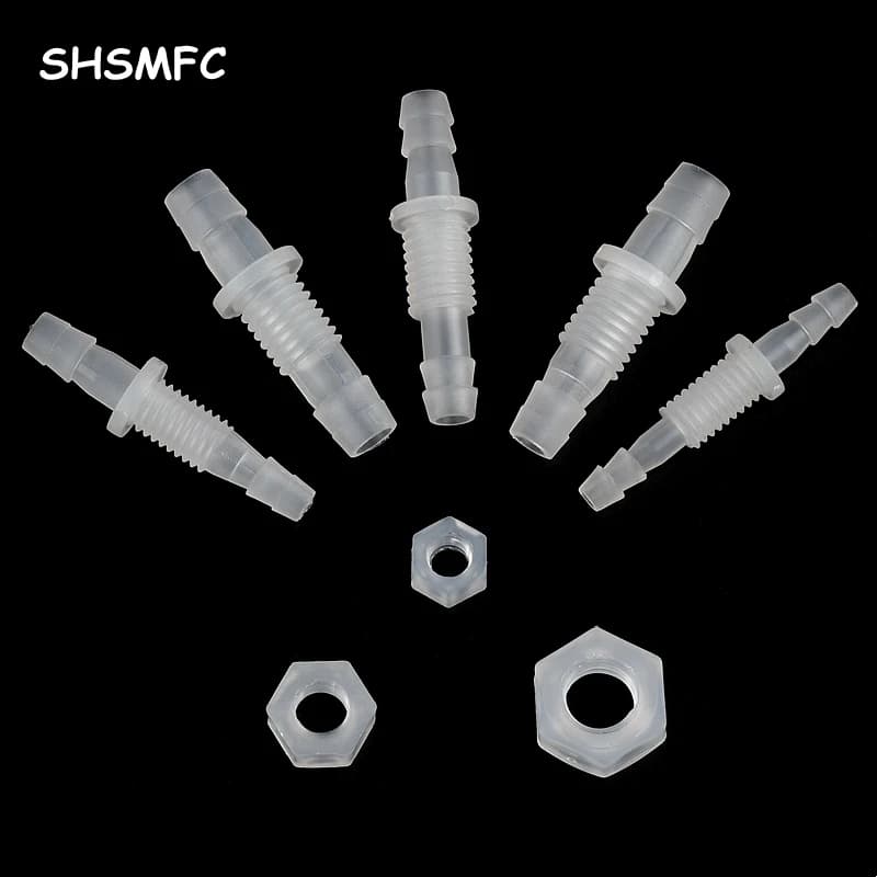 3 ~ 200 Pz 3 ~ 8mm A M6 ~ M10 Filettatura Dado Esagonale PP Pagoda Connettori Diretti Acquario Serbatoio Pompa di Aria Adattatore Sistema di Irrigazione Giunti del Tubo Flessibile