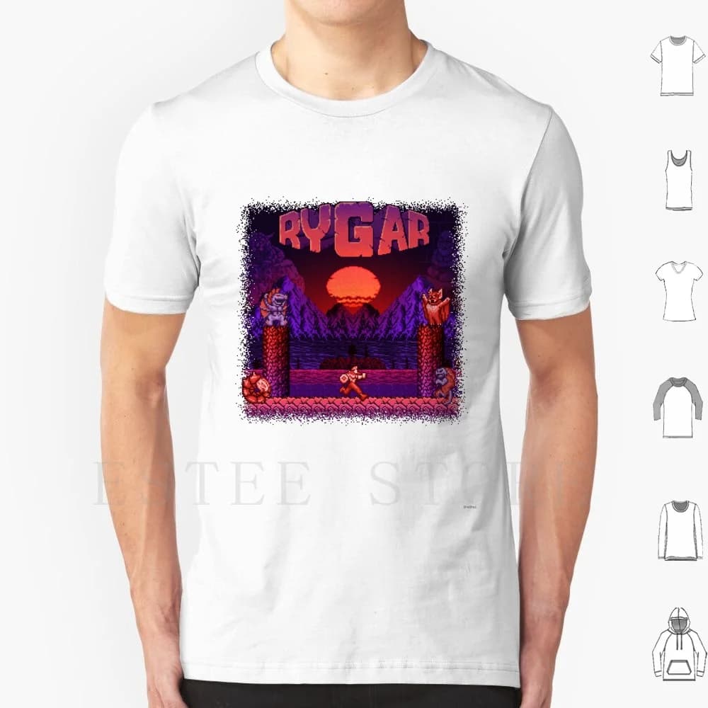 Legendary T Shirt DIY Big Size 100% Cotton Rygar 8bit 8 Bit Gaming Retrogaming Gamer Pixelart Pixel Art Videogames Video Games
