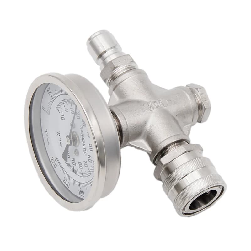 In-line Thermometer with Quick Disconnect Bi-metal Thermometer 1/2"NPT