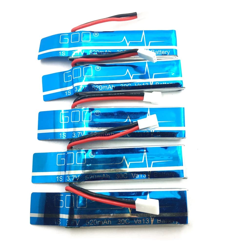 5PCS 3.7V 520mAh 30C Upgraded Li-Po Battery For WLtoys V930 V977 XK K110 K110S RC Helicopter Spare Parts